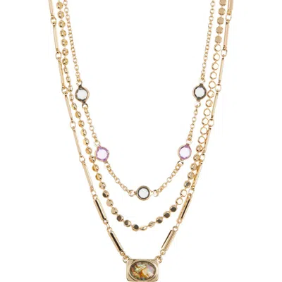 Anne Klein Snickerdoodle Layered Necklace In Gold/multi