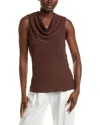 Anne Klein Solid Blouse In Brown