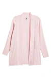 Anne Klein Plus Size Sonoma Open-front Long-sleeve Cardigan In Peony Pink