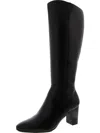 Anne Klein Spencer Womens Faux Leather Sleek Knee-high Boots In Black