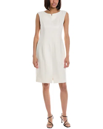 Anne Klein Split Front Sheath Dress In White