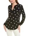 Anne Klein Print Tunic Top In Black