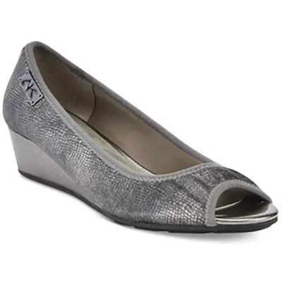 Anne Klein Sport Camrynne Womens Open Toe Casual Wedge Sandals In Silver