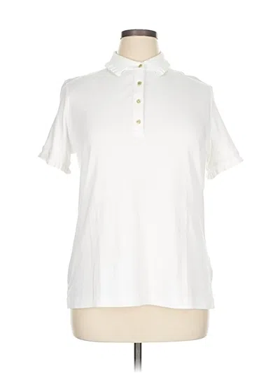 Pre-owned Anne Klein Sport Short Sleeve Blouse In White
