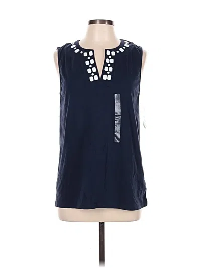 Anne Klein Sport Sleeveless Blouse In Blue