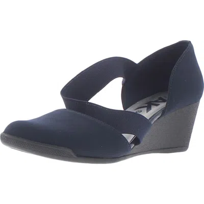 Anne Klein Sport Tara 2 Womens Strappy Wedge Heels In Blue