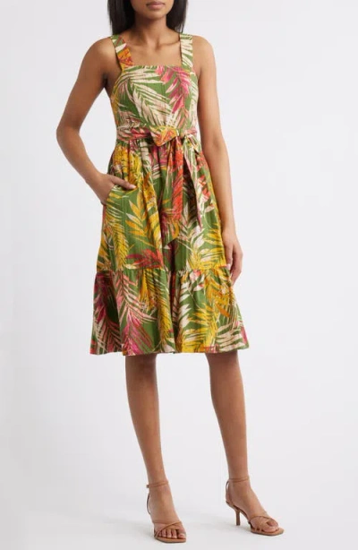 ANNE KLEIN ANNE KLEIN SQUARE NECK FIT & FLARE DRESS