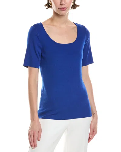 Anne Klein Square Neck Sweater In Blue