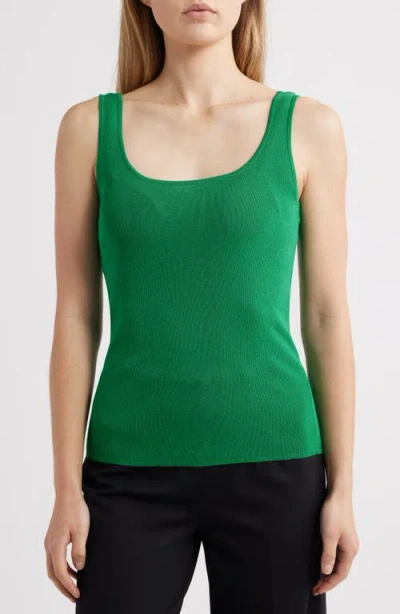 Anne Klein Square Neck Sweater Tank In Tropical Green