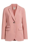 Anne Klein Stacked Pocket One-button Blazer In Pink
