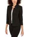 Anne Klein Crepe Jacket In Black
