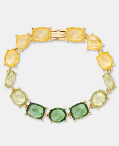 Anne Klein Stationed Stone Flex Bracelet In Gold