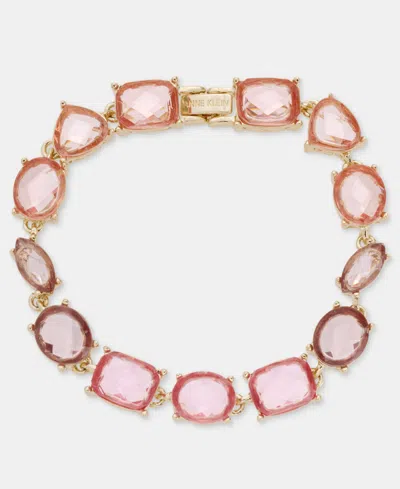 Anne Klein Stationed Stone Flex Bracelet In Pink