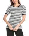 Anne Klein Stitch Crewneck Cotton Blend T-shirt In Green