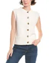 Anne Klein Button Front Sweater Vest In White