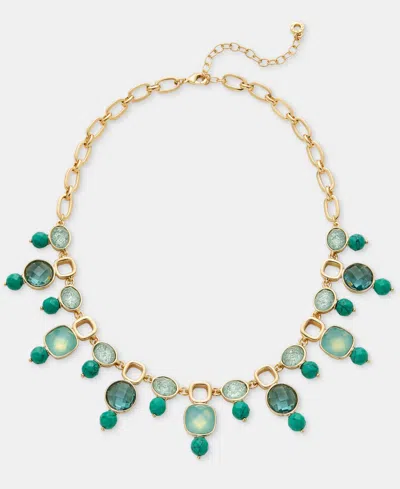Anne Klein Stone Beaded Statement Necklace, 16" + 3" Extender In Gold