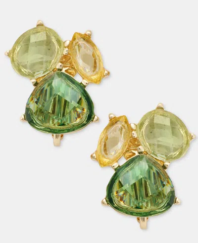 Anne Klein Stone Cluster Button Earrings In Multi