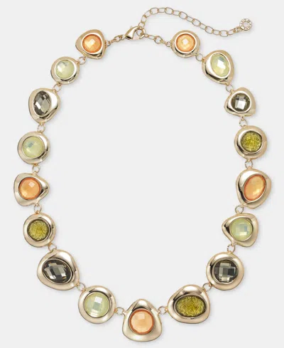 Anne Klein Stone Pebble Collar Necklace, 16" + 3" Extender In Multi