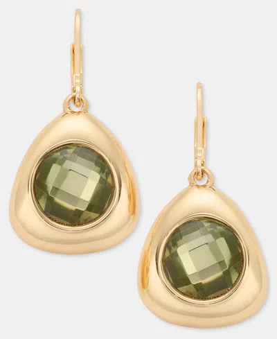 Anne Klein Stone Pebble Drop Earrings In Black