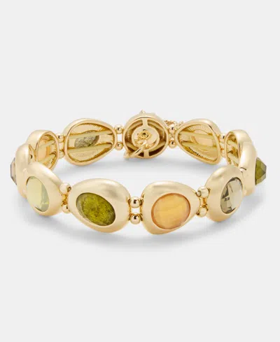 Anne Klein Stone Pebble Stretch Bracelet In Multi