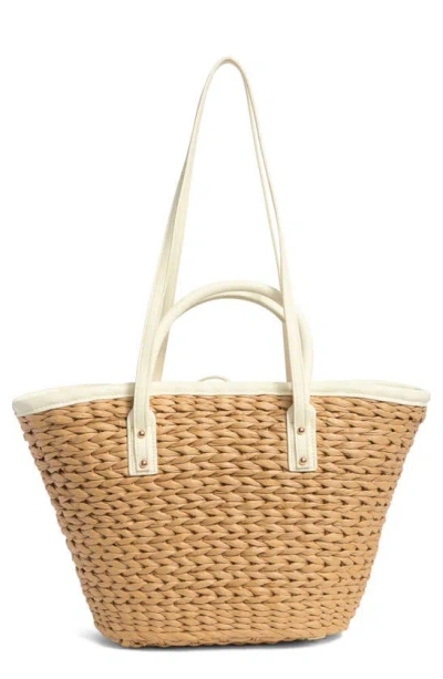 Anne Klein Straw Tote In White