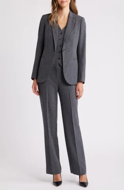Anne Klein Stretch One Button Blazer In Anne Black Multi