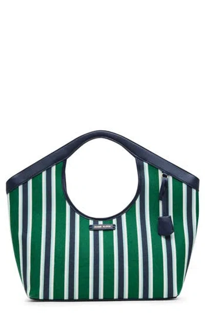 Anne Klein Stripe Large Tote Bag With Pouch In Multi