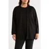Anne Klein Plus Size Stud-trim Open-front Cardigan In Black