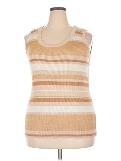 Pre-owned Anne Klein Sweater Vest In Tan