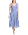 Anne Klein Button Detail Linen Blend Tank Dress