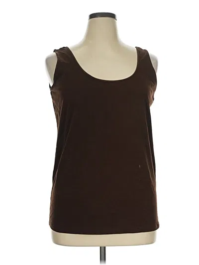 Pre-owned Anne Klein Tank Top Brown Strapless Neckline Tops