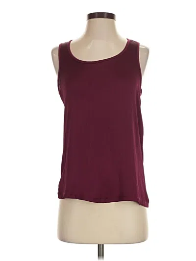 Pre-owned Anne Klein Tank Top Burgundy Halter Neckline Tops