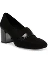 Anne Klein Tarin Womens Patent Trim Manmade Loafer Heels In Black