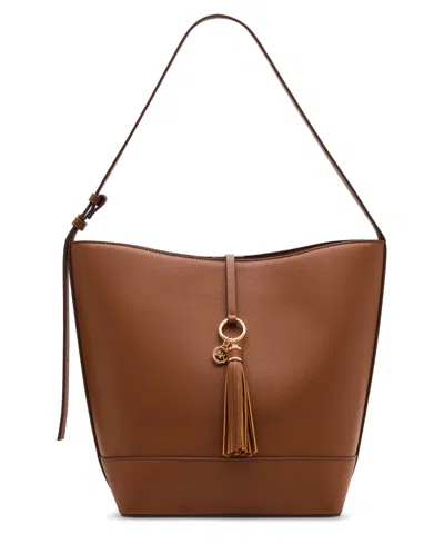 Anne Klein Tassel Large Hobo Bag In Brown