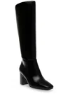 Anne Klein Teodoro Womens Faux Leather Square Toe Knee-high Boots In Black