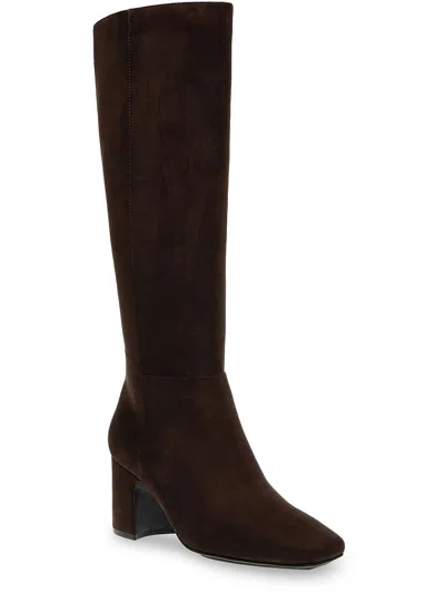 ANNE KLEIN TEODORO WOMENS FAUX LEATHER SQUARE TOE KNEE-HIGH BOOTS