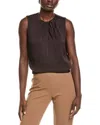 Anne Klein Womens Twist Neck Sleeveless Top P Xxs Xxl In Brown