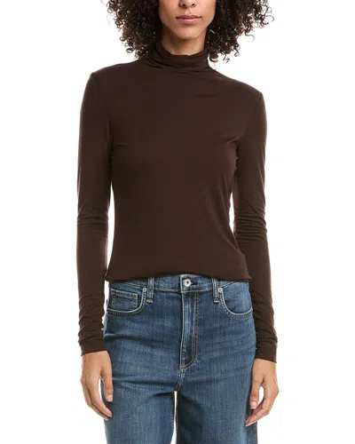 Anne Klein Half Sleeve Turtleneck Sweater In Brown