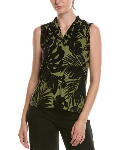 Anne Klein The Triple Pleat Printed Top In Multi