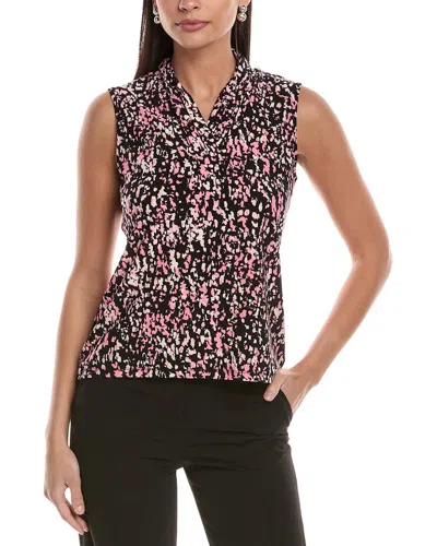 Anne Klein The Triple Pleat Top In Black