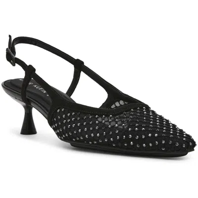 Anne Klein Thia Womens Adjustable Manmade Pumps In Black Mesh