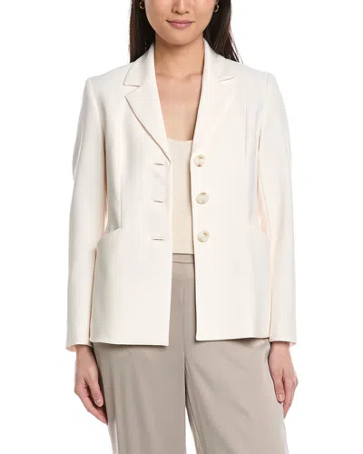 Anne Klein Three-button Notch Collar Jacket In White