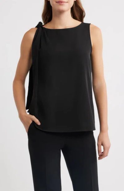 Anne Klein Tie Shoulder Sleeveless Top In Black