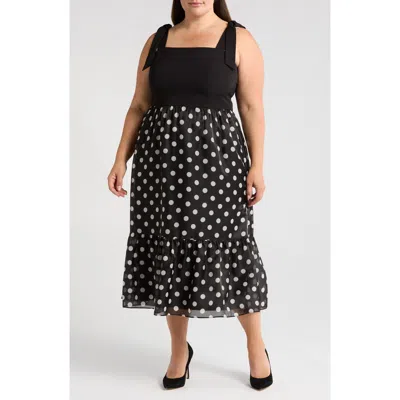 ANNE KLEIN ANNE KLEIN TIE STRAP MIDI DRESS