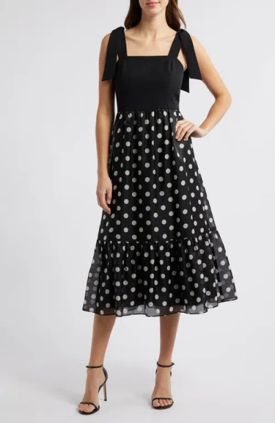 Anne Klein Tie Strap Tiered Skirt Dress