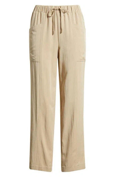 Anne Klein Tie Waist Crop Pants In Brown