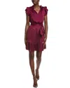 Anne Klein Tie Waist Mini Dress In Red