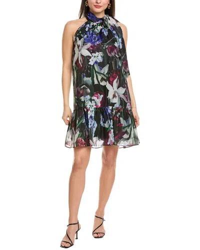 Anne Klein Tiered Bow Mini Dress In Black