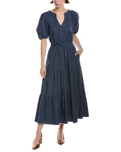 Anne Klein Tiered Puff Sleeve Midi Dress