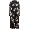 Anne Klein Tiered Ruffle Floral Print Long Sleeve Dress In Multi